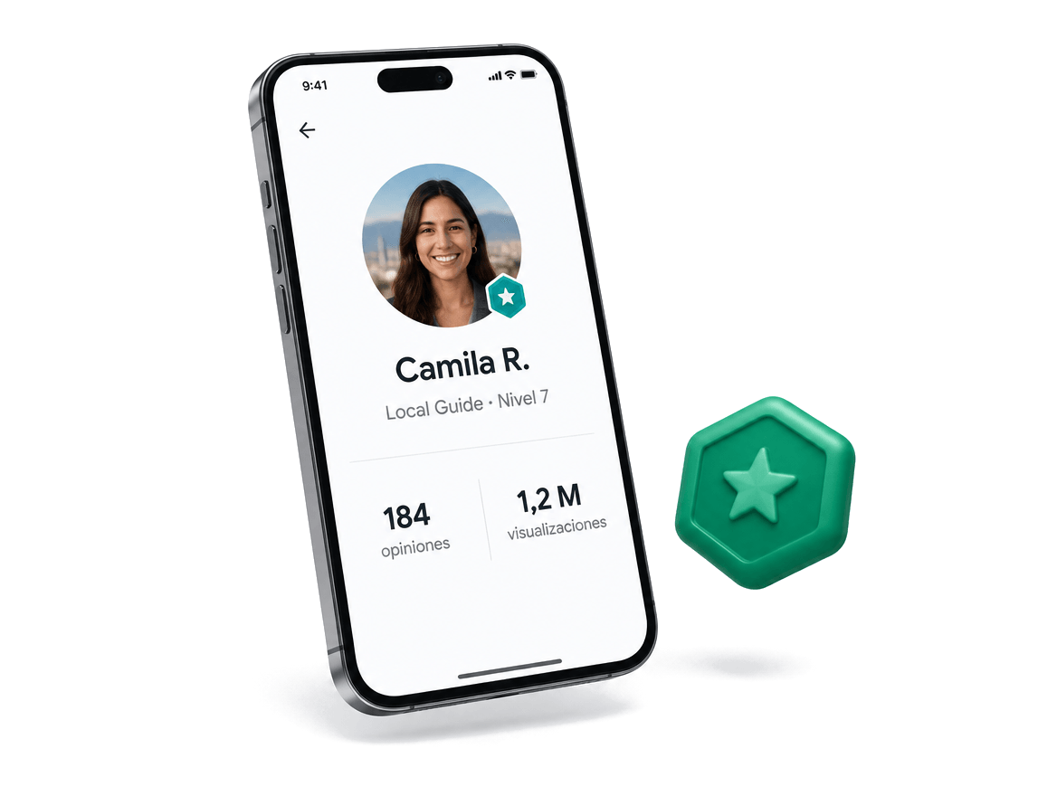 Perfil de un Local Guide chileno: 184 opiniones y 1,2 M de visualizaciones